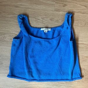 St. John Vibrant Blue Knit Sleeveless Top